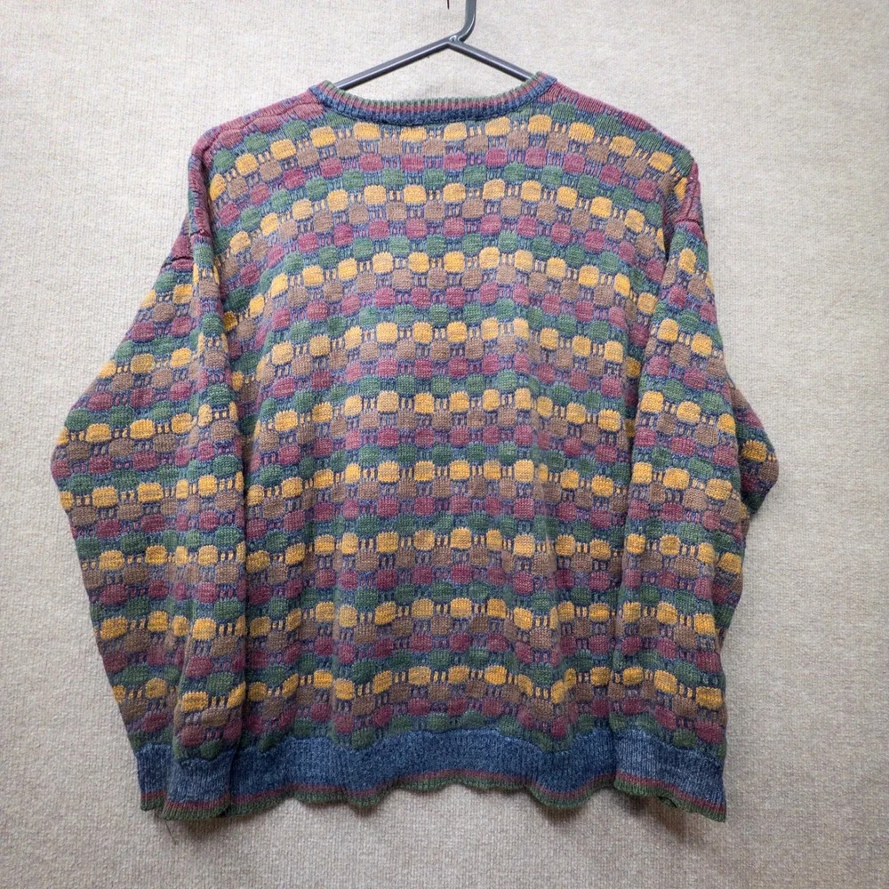 Northern Isles Mens XXL Sweater Midnight Navy Mix Geometric Knit Cotton Blend